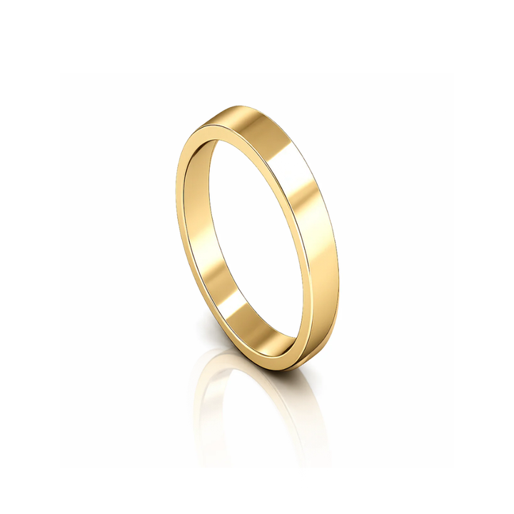 Mococo Fine 9ct Yellow Gold 4mm Flat Wedding Ring