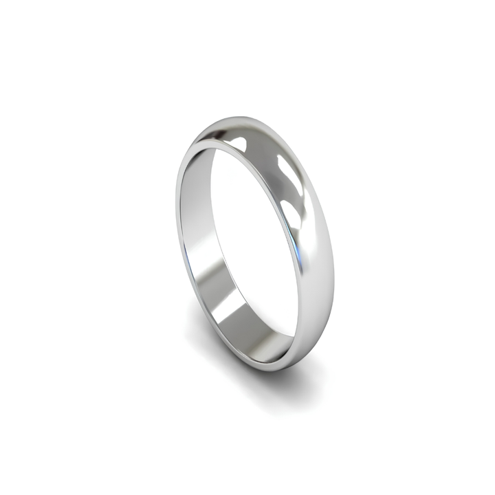 Mococo Fine 9ct White Gold 5mm D-Shaped Wedding Ring