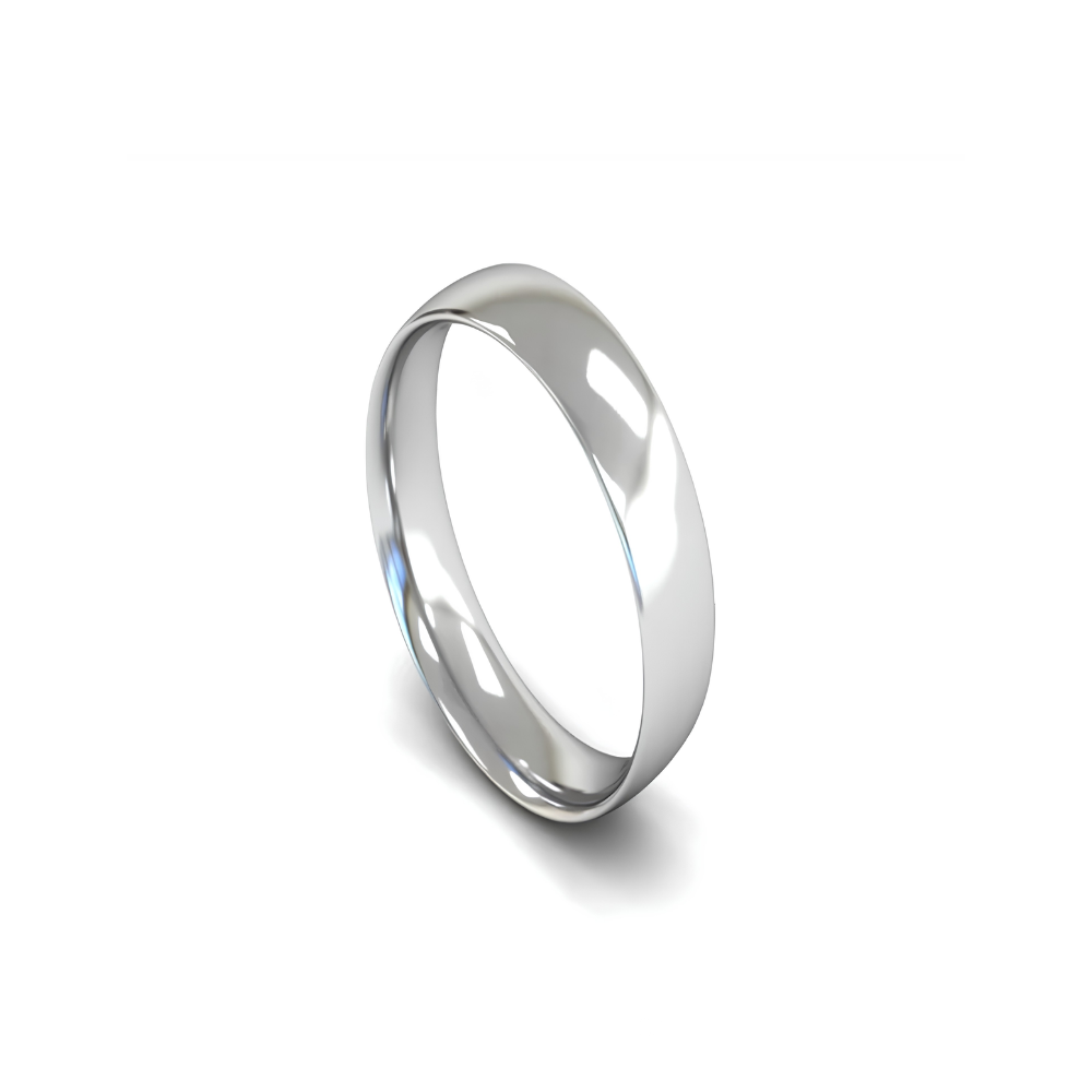Mococo Fine 9ct White Gold 5mm Traditional Court Wedding Ring