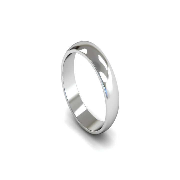 Mococo Fine 9ct White Gold 6mm D-Shaped Wedding Ring