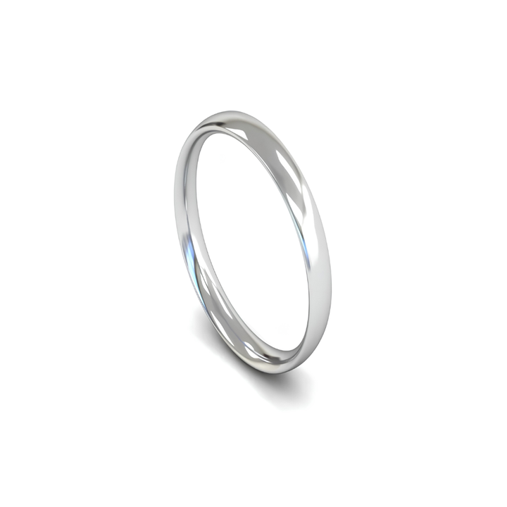 Mococo Fine 9ct White Gold 3mm Traditional Court Wedding Ring