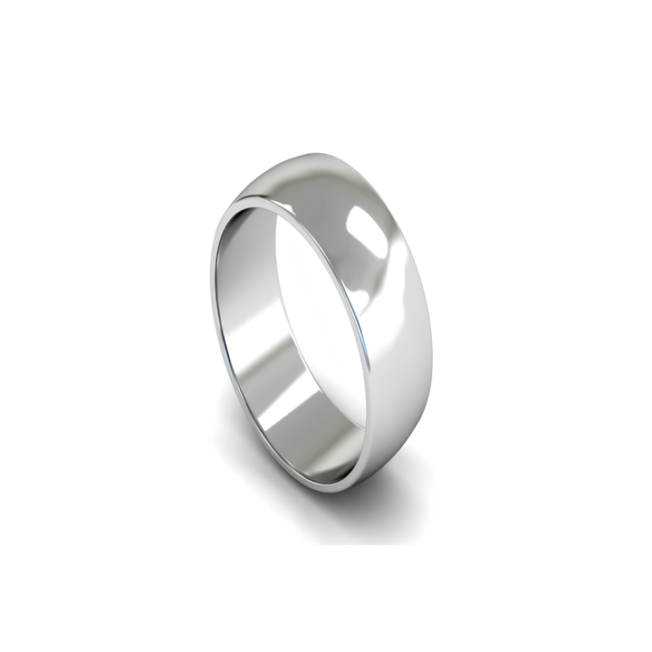 Mococo Fine 9ct White Gold 7mm Traditional Court Wedding Ring