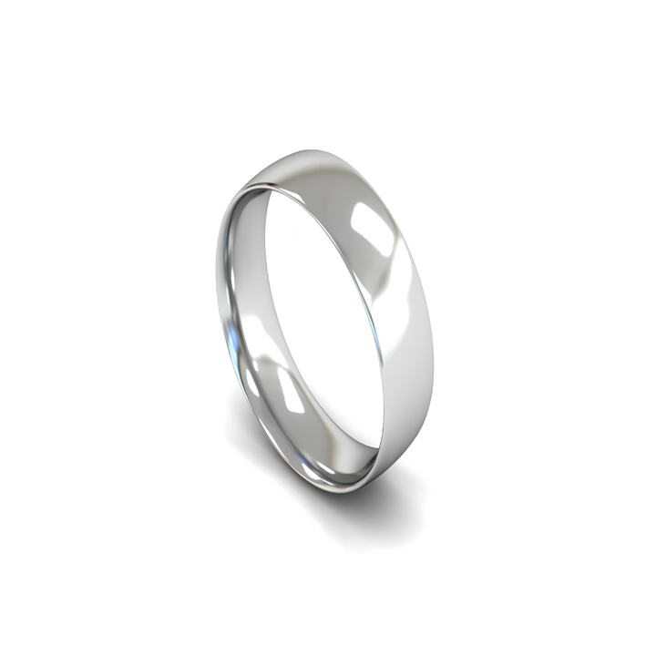 Mococo Fine 9ct White Gold 6mm Traditional Court Wedding Ring