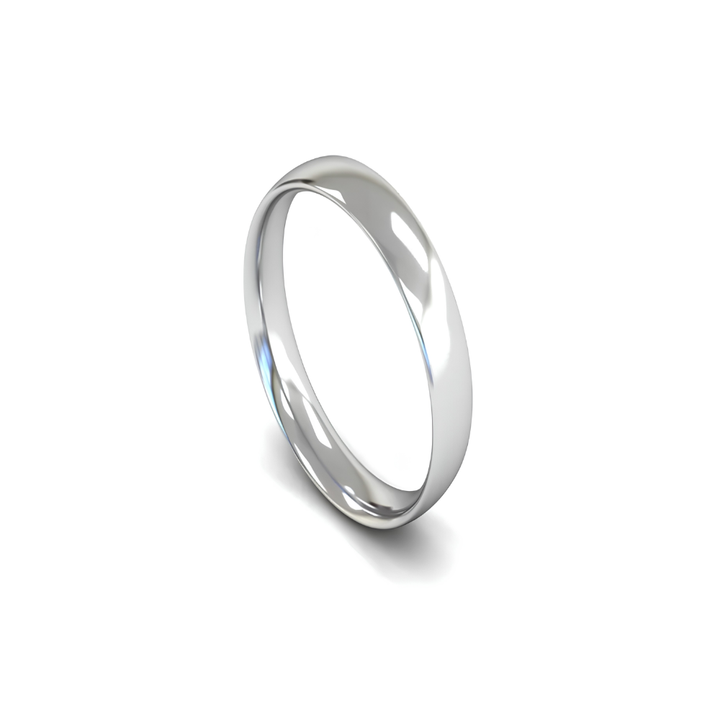 Mococo Fine 9ct White Gold 4mm Traditional Court Wedding Ring