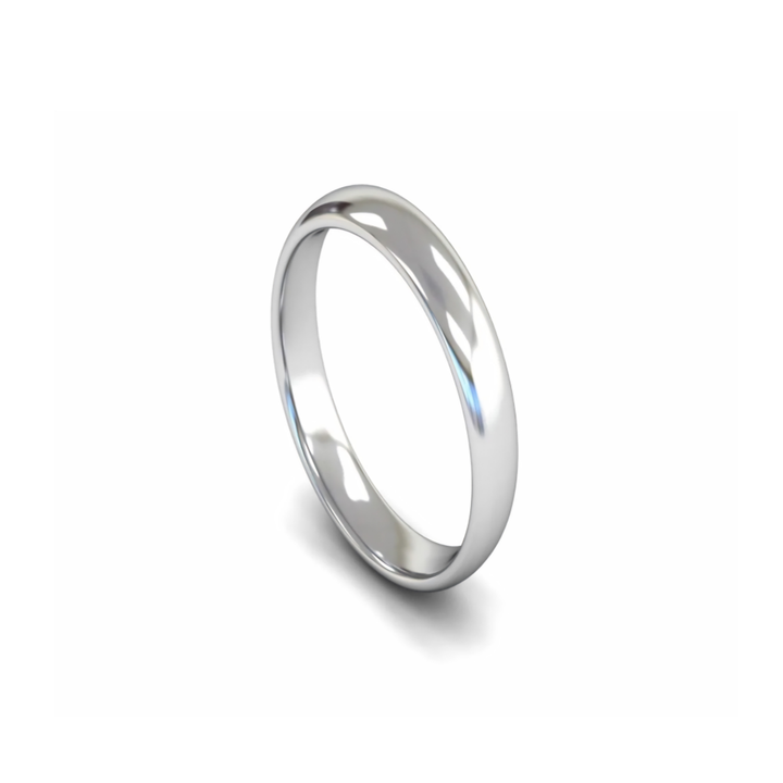 Mococo Fine 9ct White Gold 4mm Edged Court Wedding Ring