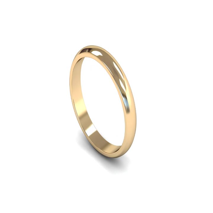 Mococo Fine 9ct Yellow Gold 3mm D Shaped Wedding Ring