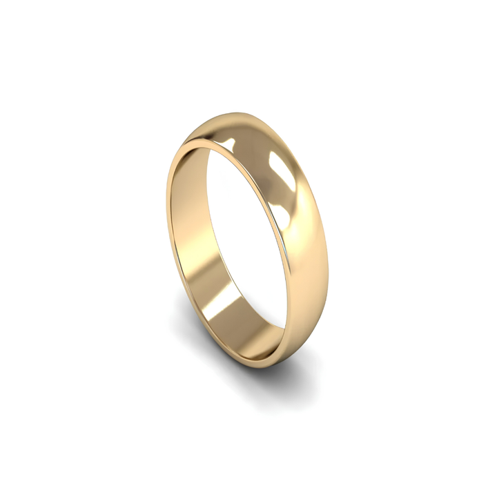 Mococo Fine 9ct Yellow Gold 6mm D Shaped Wedding Ring