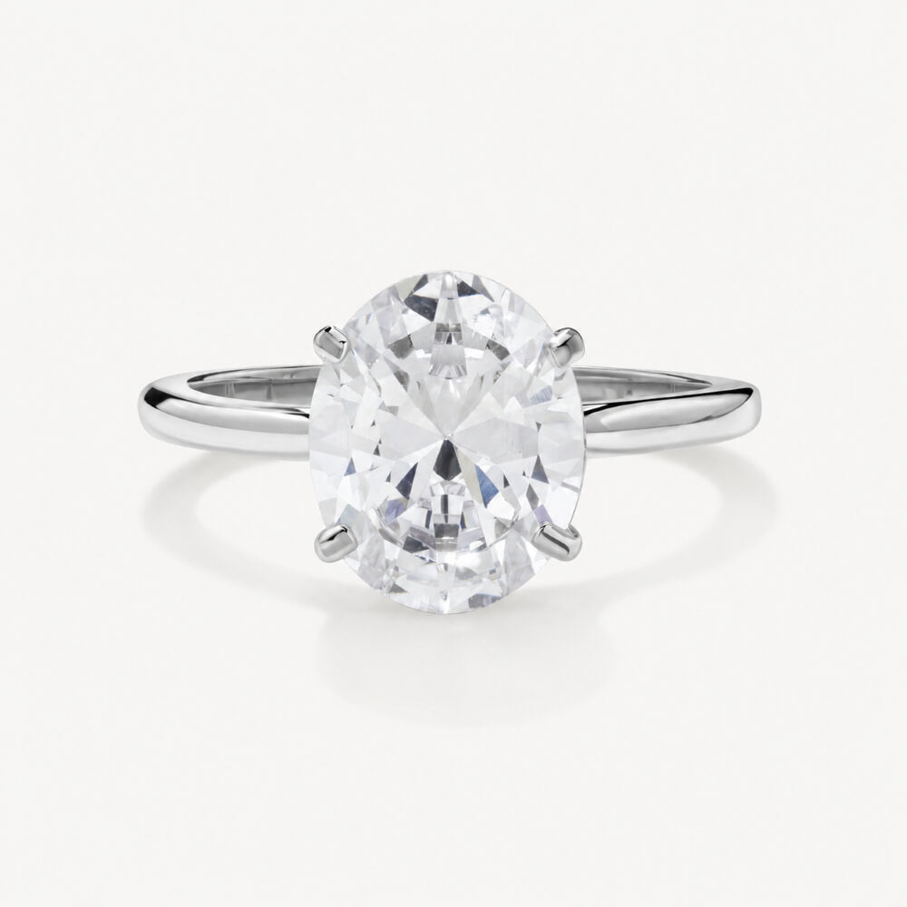 D.Louise Silver Oval 3ct Diamond-Inspired Engagement Ring