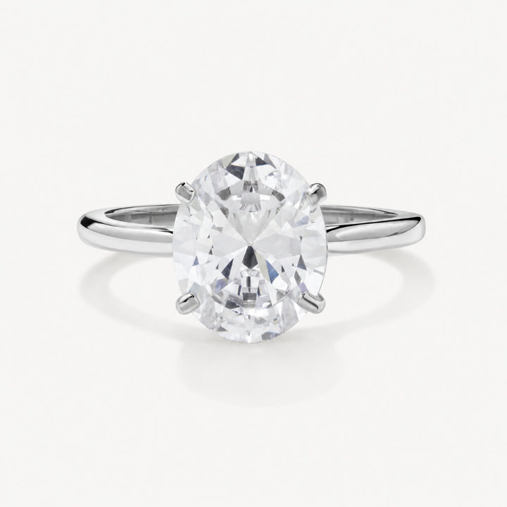 D.Louise Silver Oval 3ct Diamond-Inspired Engagement Ring