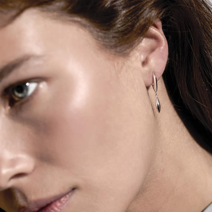 Kit Heath Glint Tapered Hoop Earrings Sterling Silver