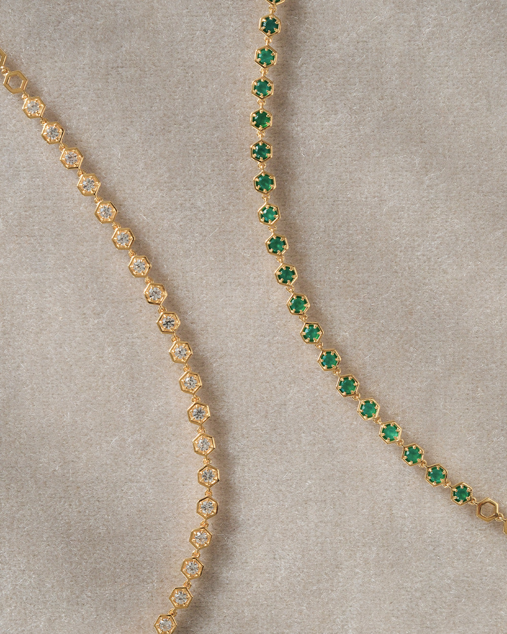 Astley Clarke Deco Tennis Bracelet 18ct Gold Plate Green Agate