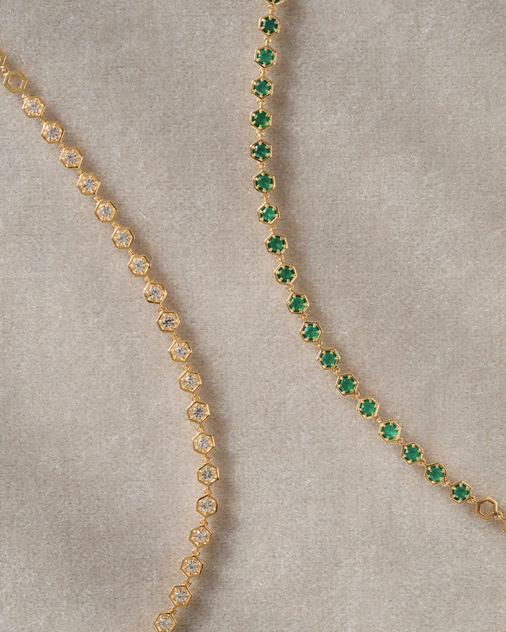 Astley Clarke Deco Tennis Bracelet 18ct Gold Plate Green Agate