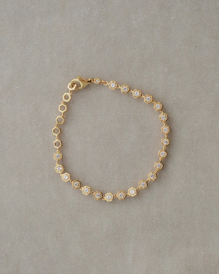 Astley Clarke Gold Vermeil Art Deco White Sapphire Tennis Bracelet