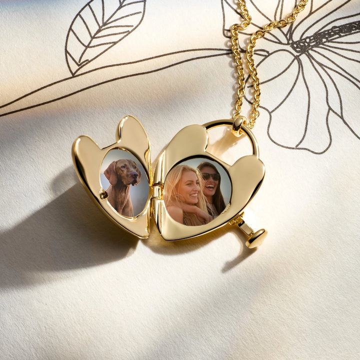 Astley Clarke Personalized 18ct Gold Vermeil Padlock Heart Locket Necklace