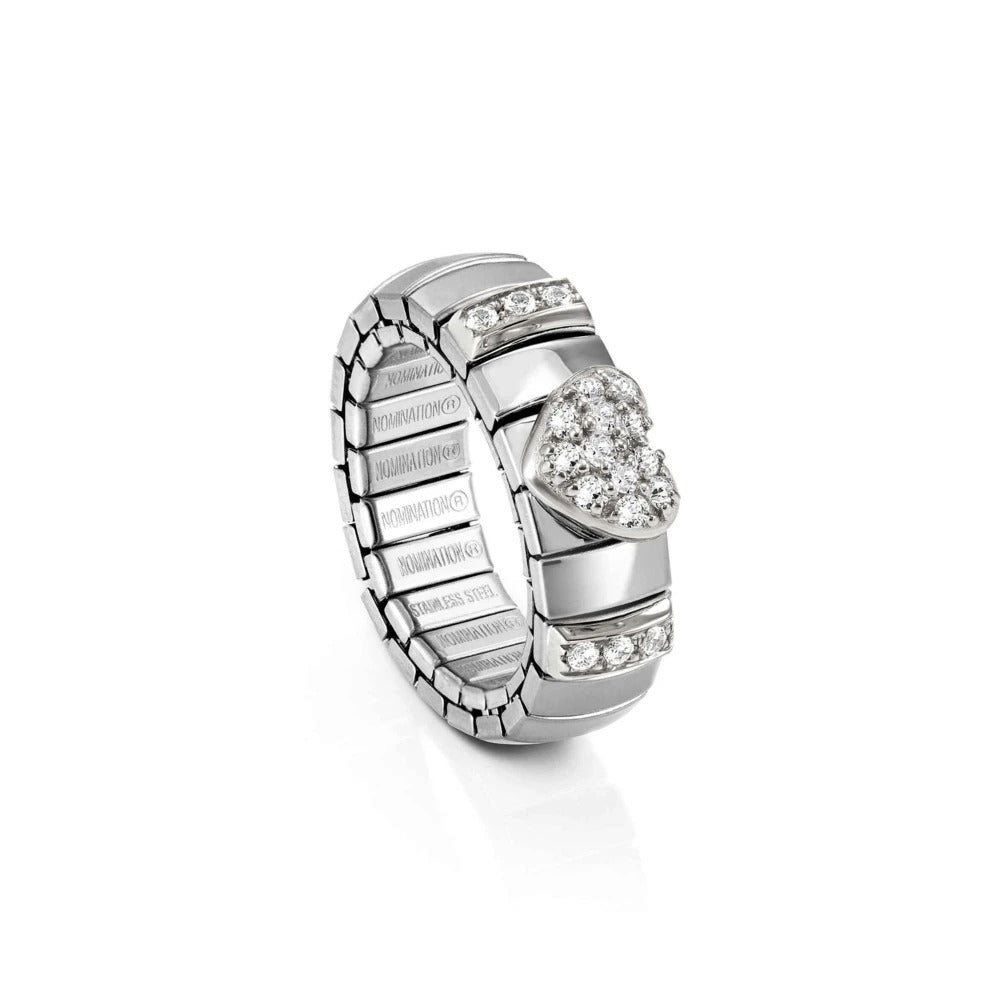 Nomination Silver XTE Heart CZ Ring