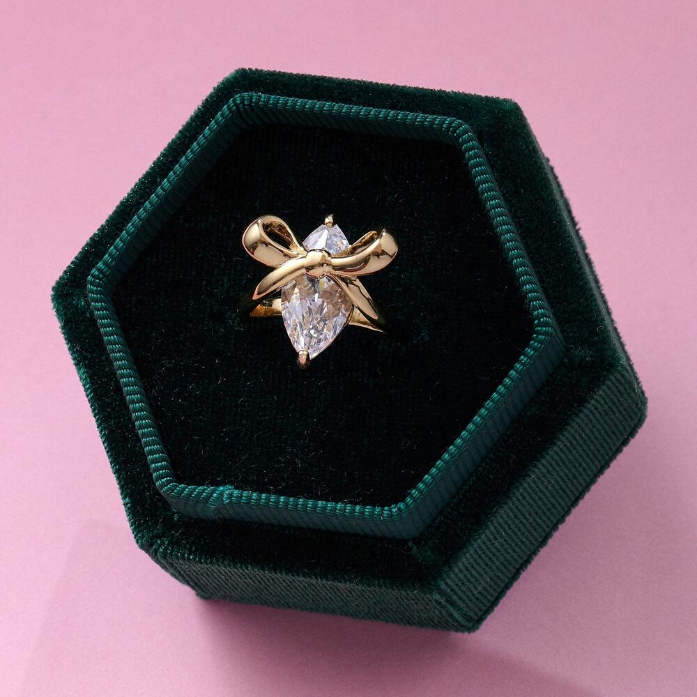 Amelia Scott Bow Ring Clear Cubic Zirconia - Gold or Silver - MococoAmelia ScottAS22TRR90S/WEBRigns