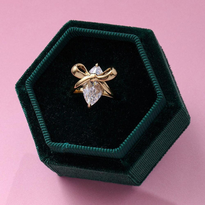 Amelia Scott Bow Ring Clear Cubic Zirconia - Gold or Silver - MococoAmelia ScottAS22TRR90S/WEBRigns