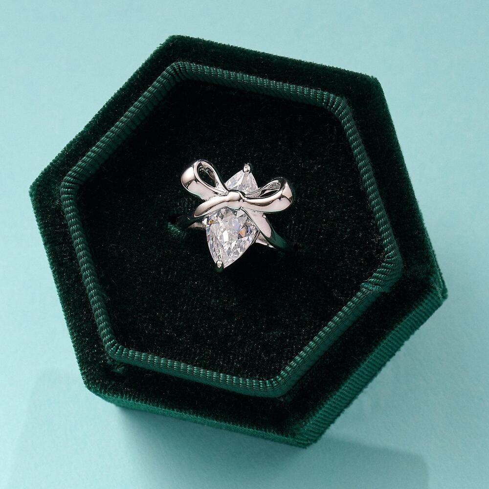 Amelia Scott Bow Ring Clear Cubic Zirconia - Gold or Silver - MococoAmelia ScottAS22TRR90M/WEBRigns