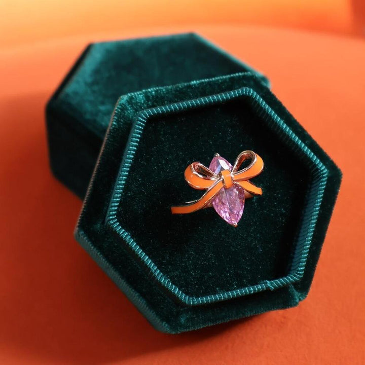 Amelia Scott Bow Ring Coral Blush Pink & Rose Gold - MococoAmelia ScottAS22TRR10S/WEBRigns