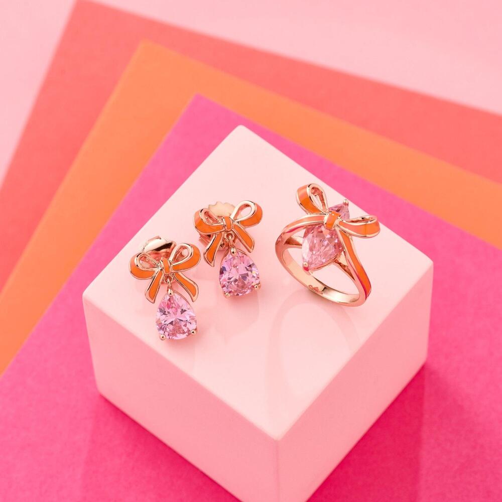 Amelia Scott Bow Ring Coral Blush Pink & Rose Gold - MococoAmelia ScottAS22TRR10S/WEBRigns
