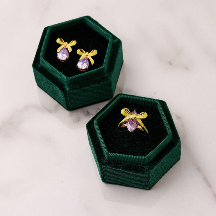 Amelia Scott Bow Ring Lime Lilac & Gold - MococoAmelia ScottAS22TRR11S/WEBRigns