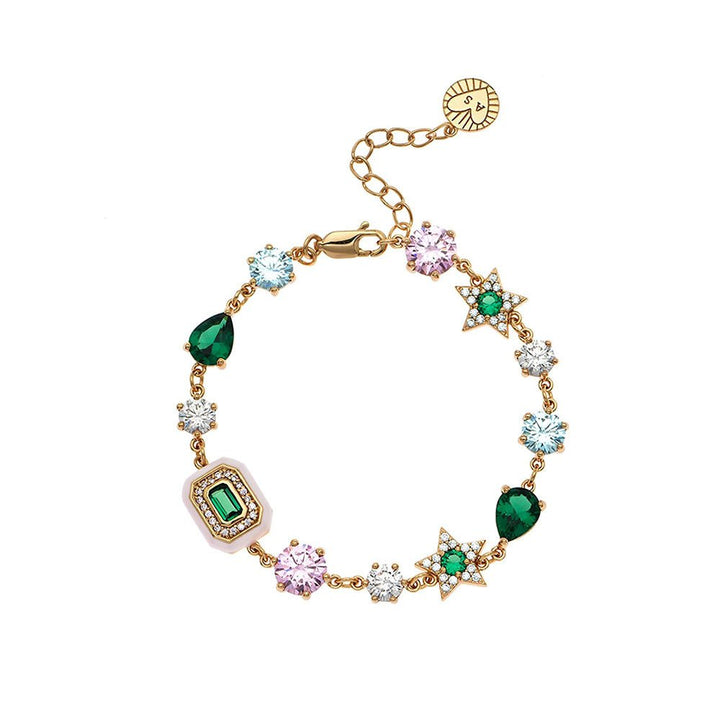Amelia Scott Gold Blush Pink & Emerald Green Bracelet Stacking Set - MococoAmelia ScottSTACKINGSET04/WEBBracelets