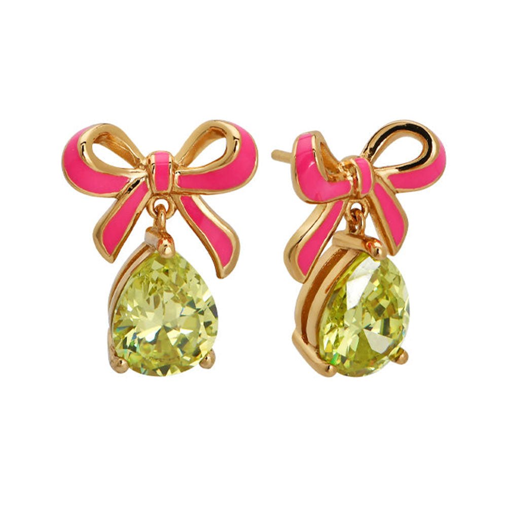 Amelia Scott Gold Bow Bright Pink & Lime Green Earrings - MococoAmelia ScottAS22TRE31/WEBEarrings