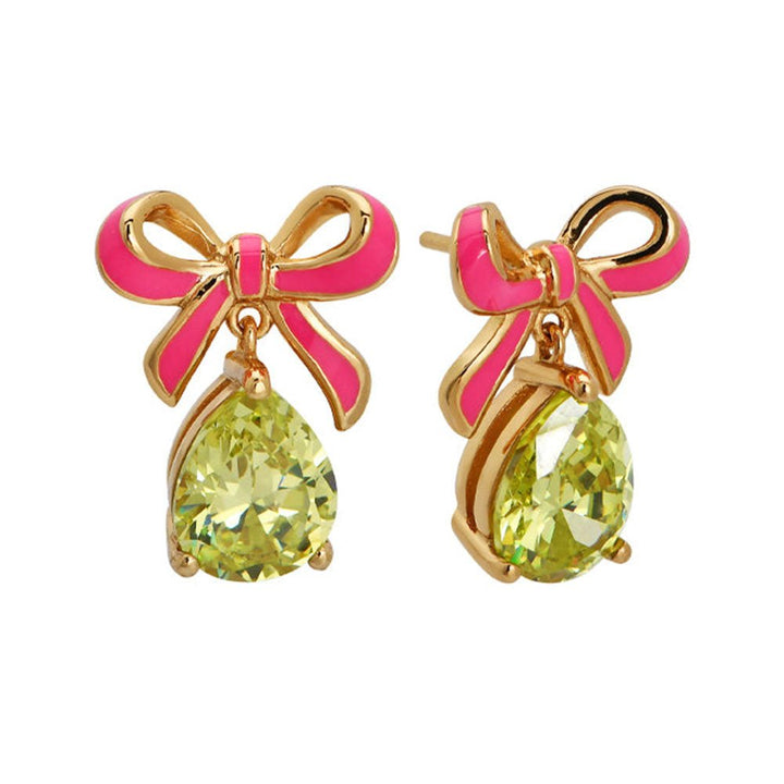 Amelia Scott Gold Bow Bright Pink & Lime Green Earrings - MococoAmelia ScottAS22TRE31/WEBEarrings