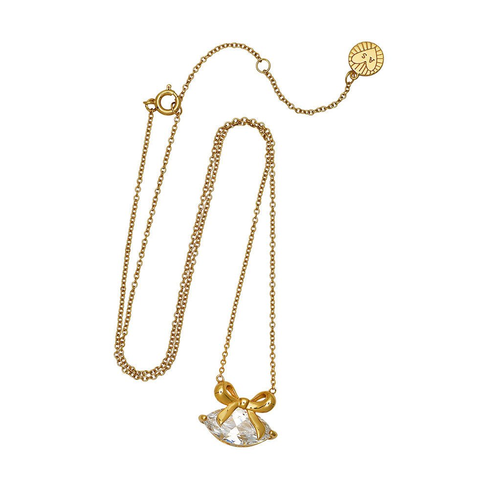 Amelia Scott Gold Bow Clear Cubic Zirconia Necklace - MococoAmelia ScottAS22TRN90/WEBNecklace