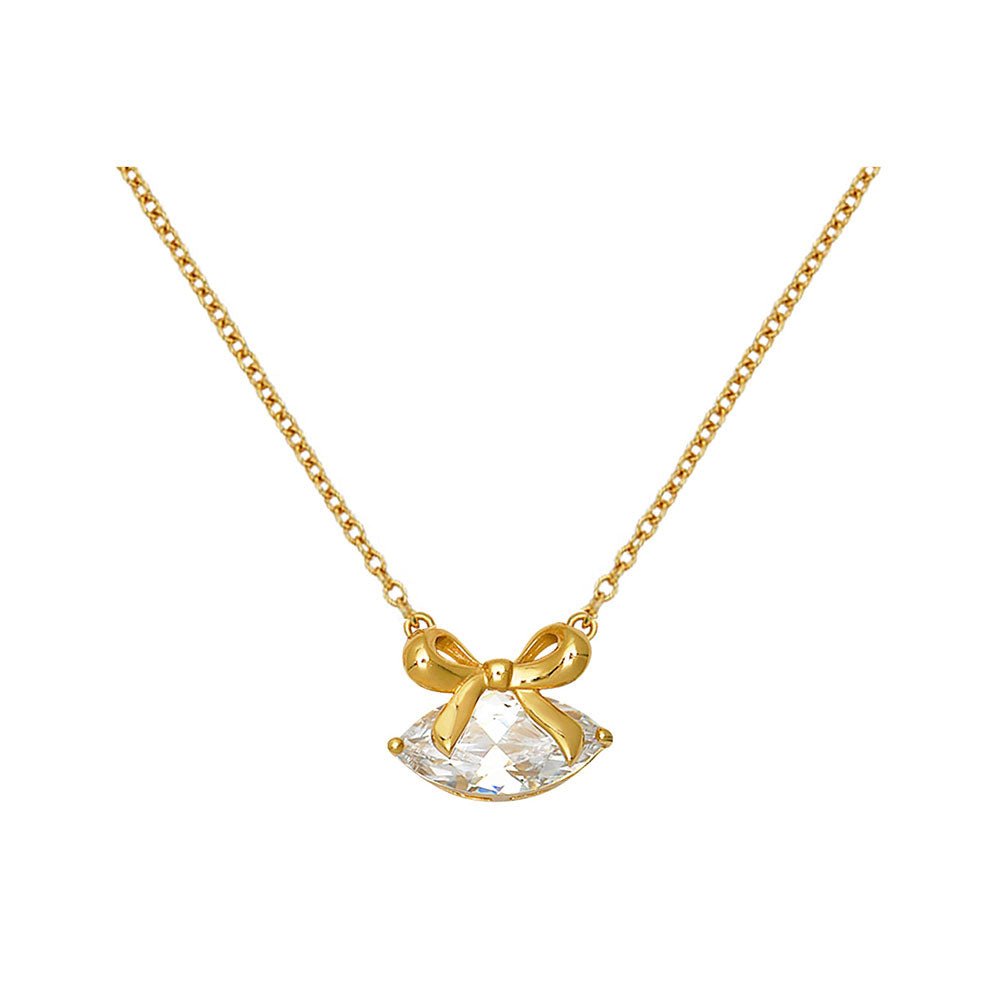 Amelia Scott Gold Bow Clear Cubic Zirconia Necklace - MococoAmelia ScottAS22TRN90/WEBNecklace