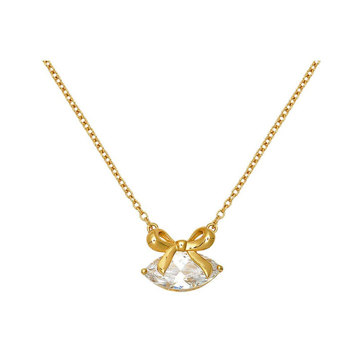 Amelia Scott Gold Bow Clear Cubic Zirconia Necklace - MococoAmelia ScottAS22TRN90/WEBNecklace
