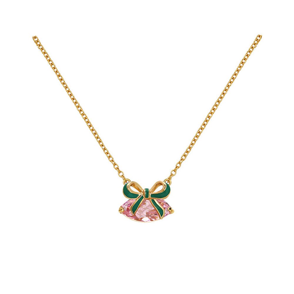 Amelia Scott Gold Bow Emerald Green & Blush Pink Necklace - MococoAmelia ScottAS22TRN89/WEBNecklace