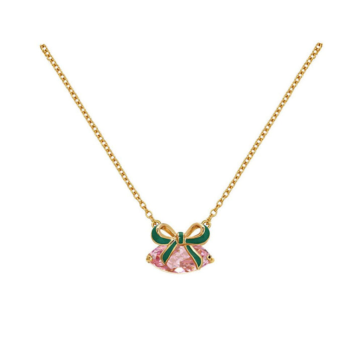 Amelia Scott Gold Bow Emerald Green & Blush Pink Necklace - MococoAmelia ScottAS22TRN89/WEBNecklace