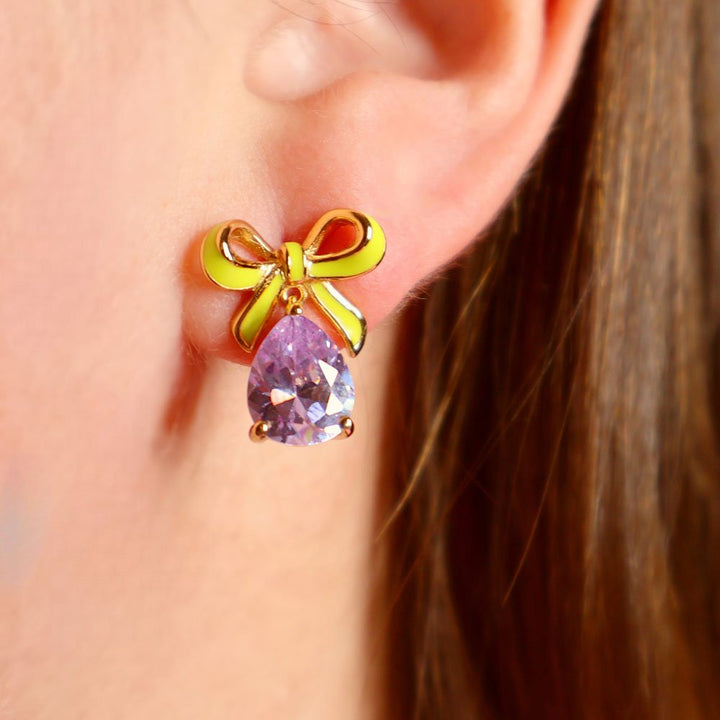 Amelia Scott Gold Bow Lilac Earrings - MococoAmelia ScottAS22TRE33/WEBEarrings