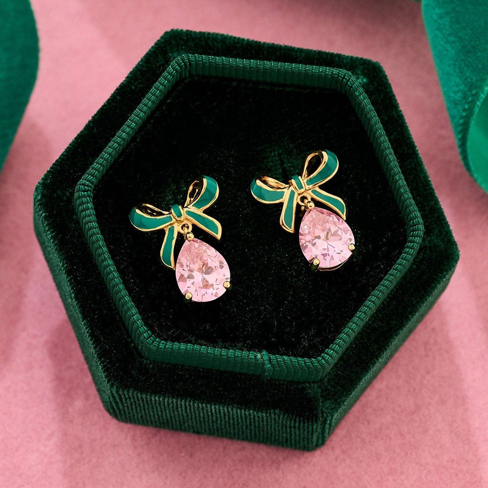 Amelia Scott Gold Bow Pink Earrings - MococoAmelia ScottAS22TRE32/WEBEarrings