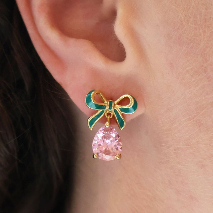Amelia Scott Gold Bow Pink Earrings - MococoAmelia ScottAS22TRE32/WEBEarrings
