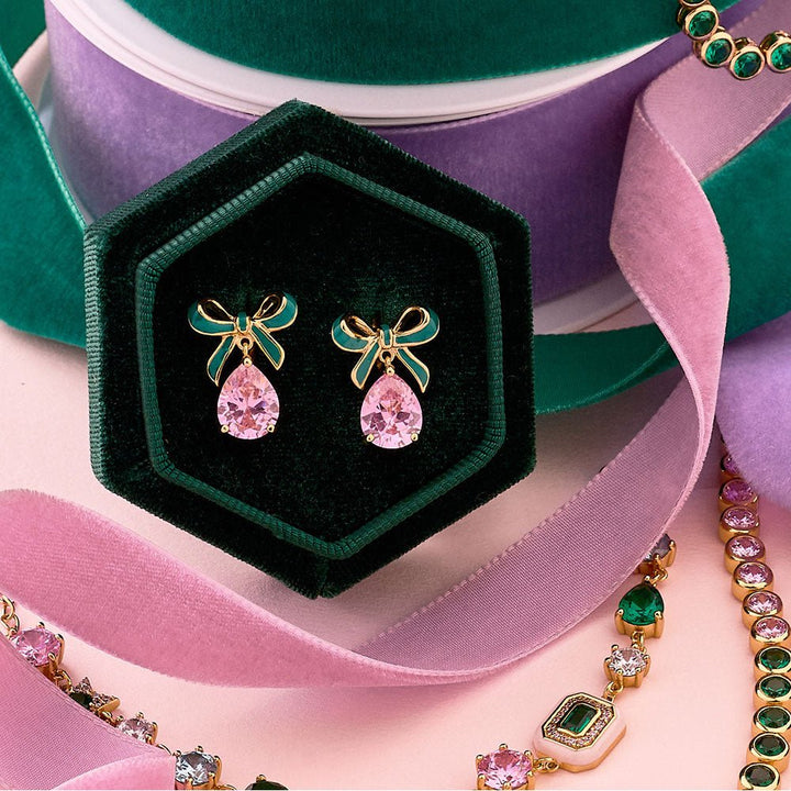 Amelia Scott Gold Bow Pink Earrings - MococoAmelia ScottAS22TRE32/WEBEarrings