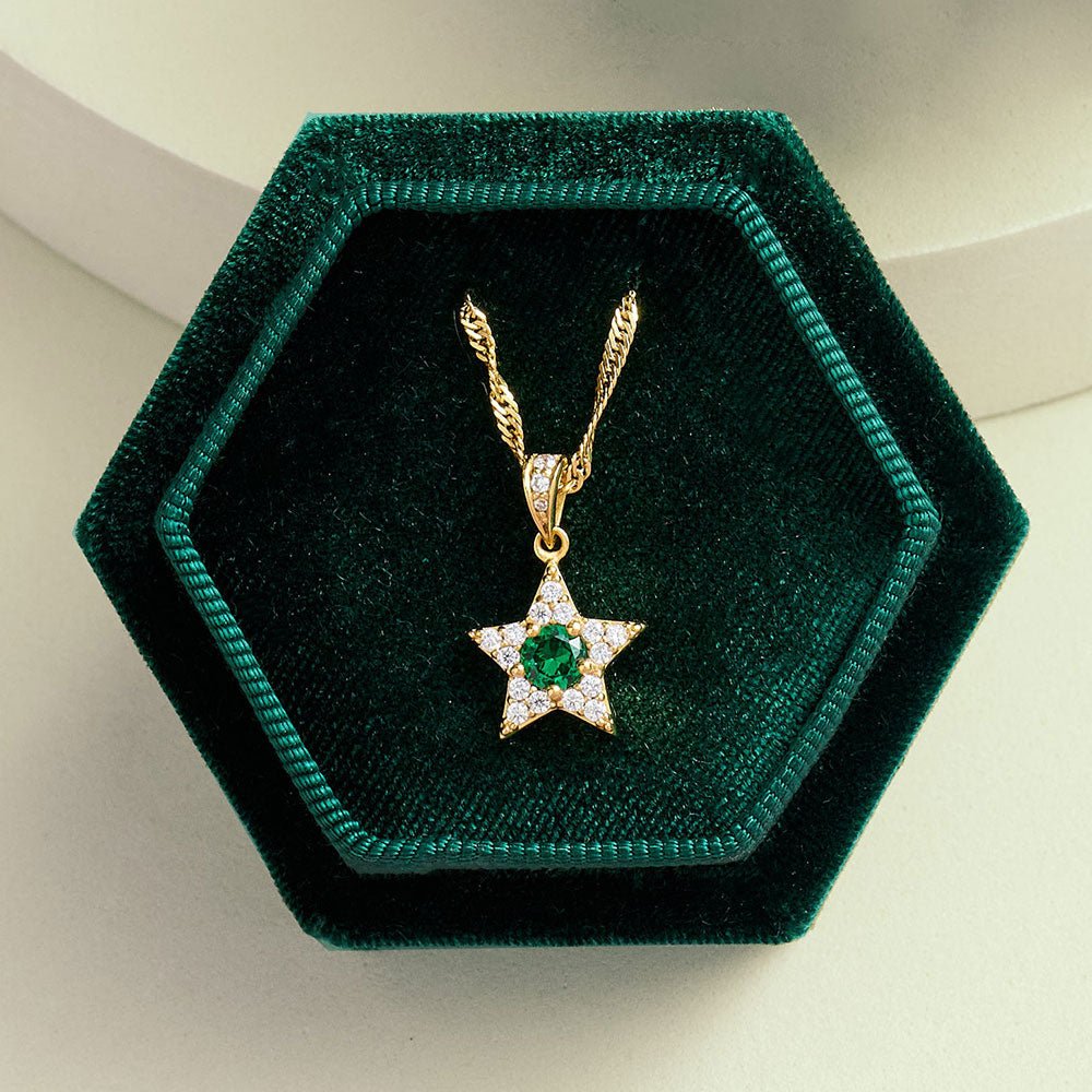 Amelia Scott Gold Celeste Cluster Moon Emerald Green Star Pendant Necklace - MococoAmelia ScottAS22SGN08/WEBNecklace