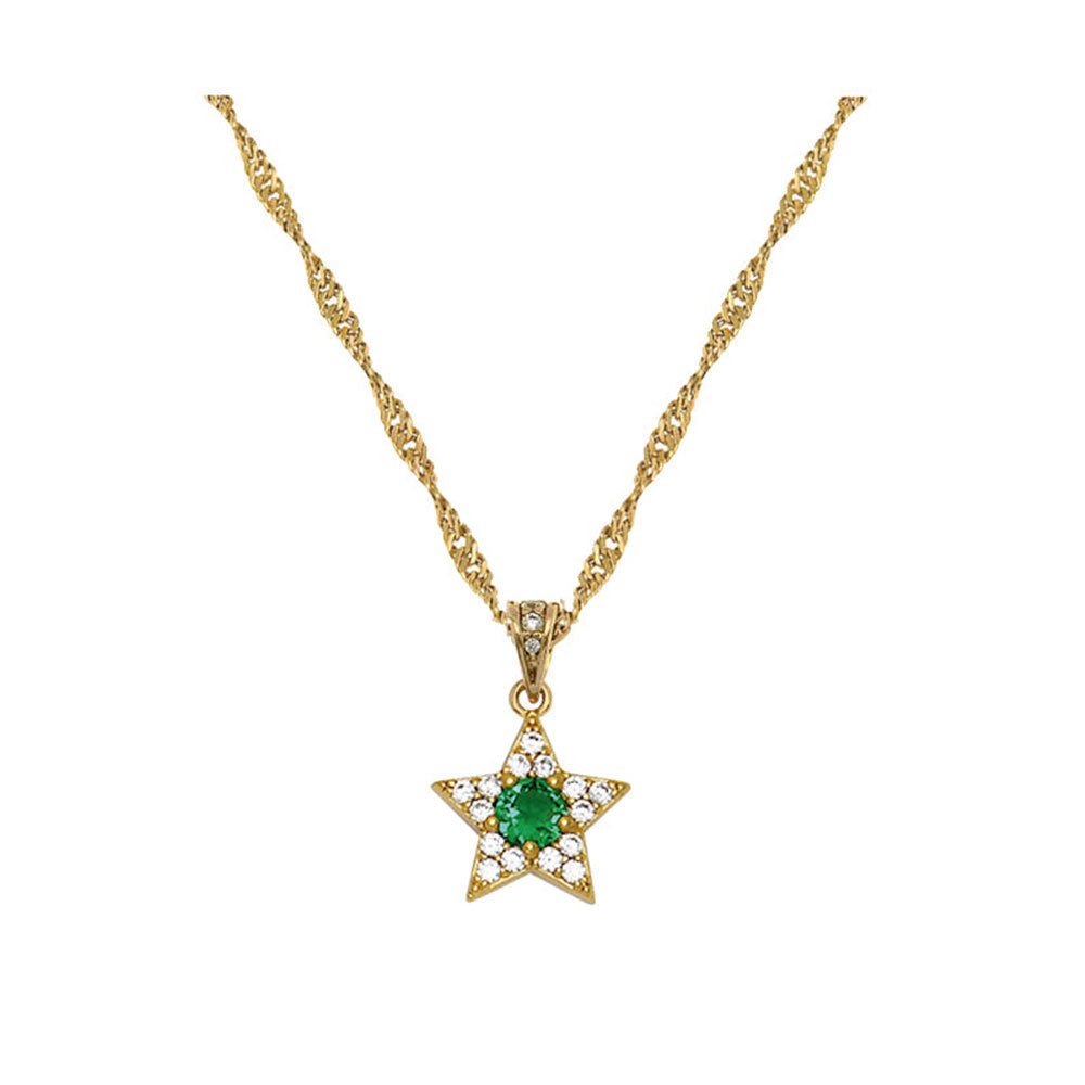 Amelia Scott Gold Celeste Cluster Moon Emerald Green Star Pendant Necklace - MococoAmelia ScottAS22SGN08/WEBNecklace