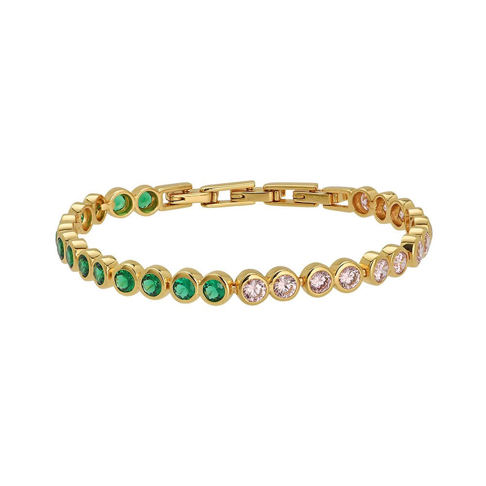 Amelia Scott Gold Dotty Pink & Emerald Tennis Bracelet - MococoAmelia ScottAS22TRB08/WEBBracelets