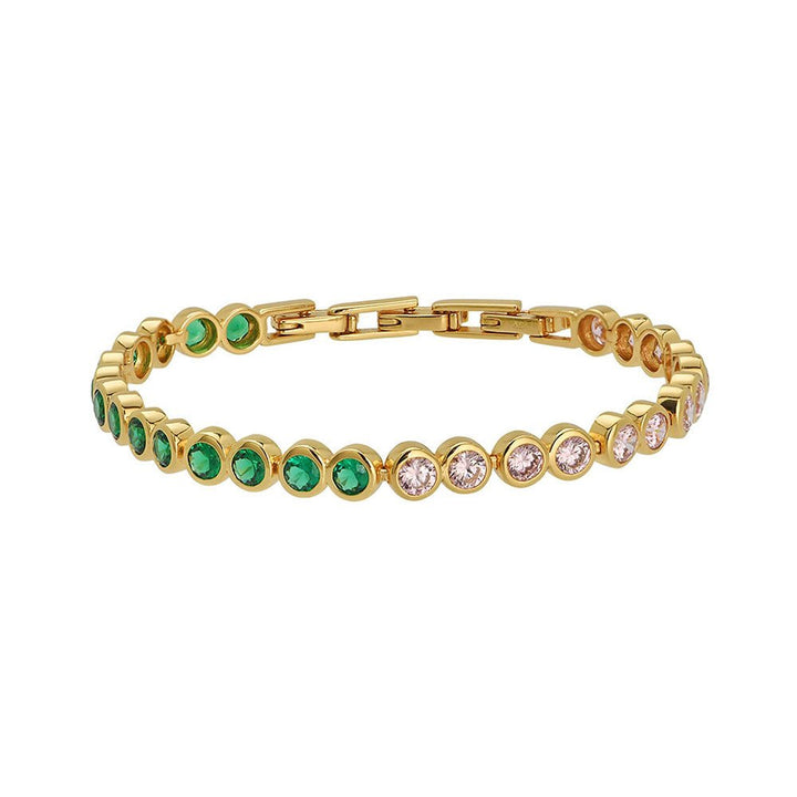 Amelia Scott Gold Dotty Pink & Emerald Tennis Bracelet - MococoAmelia ScottAS22TRB08/WEBBracelets