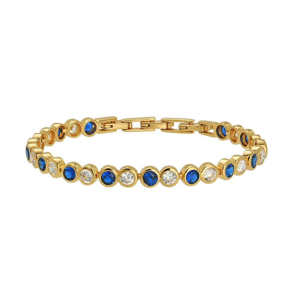 Amelia Scott Gold Dotty Tennis Sapphire Blue & Clear Bracelet - MococoAmelia ScottAS22TRB07/WEBBracelets