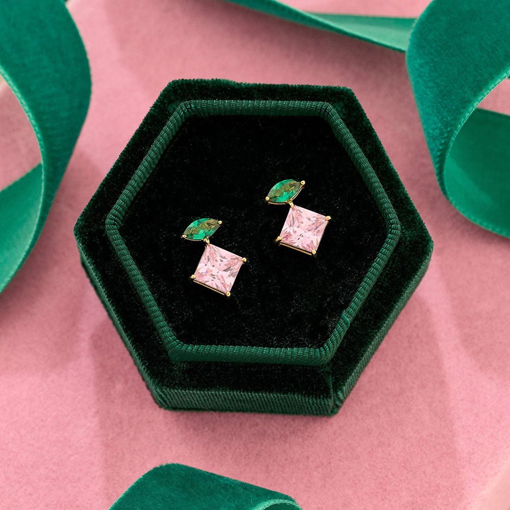 Amelia Scott Gold Esme Pink Stud Earrings - MococoAmelia ScottAS22TRE09/WEBEarrings