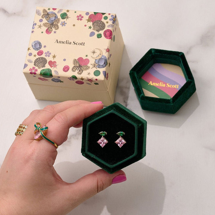 Amelia Scott Gold Esme Pink Stud Earrings - MococoAmelia ScottAS22TRE09/WEBEarrings
