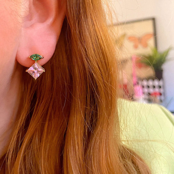 Amelia Scott Gold Esme Pink Stud Earrings - MococoAmelia ScottAS22TRE09/WEBEarrings