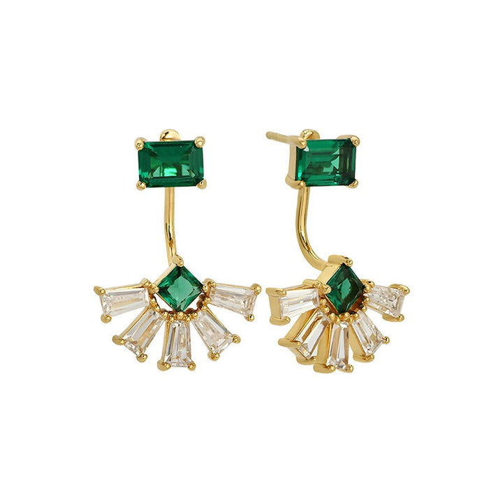 Amelia Scott Gold Lola Art Deco Jacket Emerald Green Earrings - MococoAmelia ScottAS22TRE18/WEBEarrings