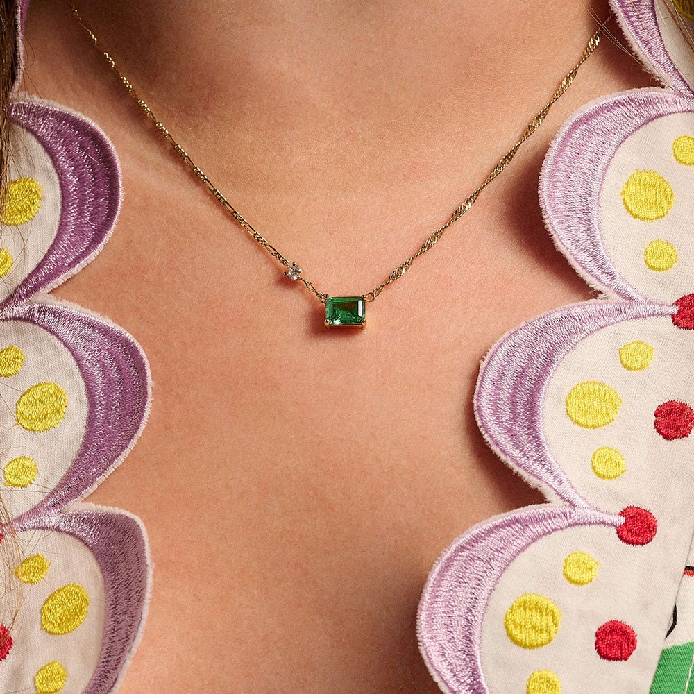 Amelia Scott Gold Lola Emerald Emerald Green Cut Necklace - MococoAmelia ScottAS22TRN05/WEBNecklace