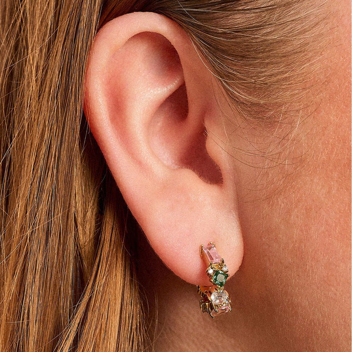 Amelia Scott Gold Lottie Cluster Flamingo Hoops - MococoAmelia ScottAS22TRE14/WEBEarrings