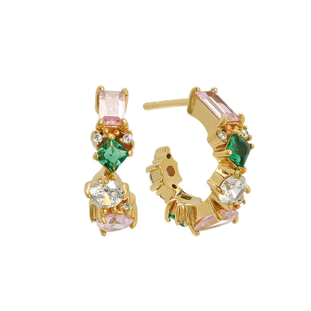 Amelia Scott Gold Lottie Cluster Flamingo Hoops - MococoAmelia ScottAS22TRE14/WEBEarrings