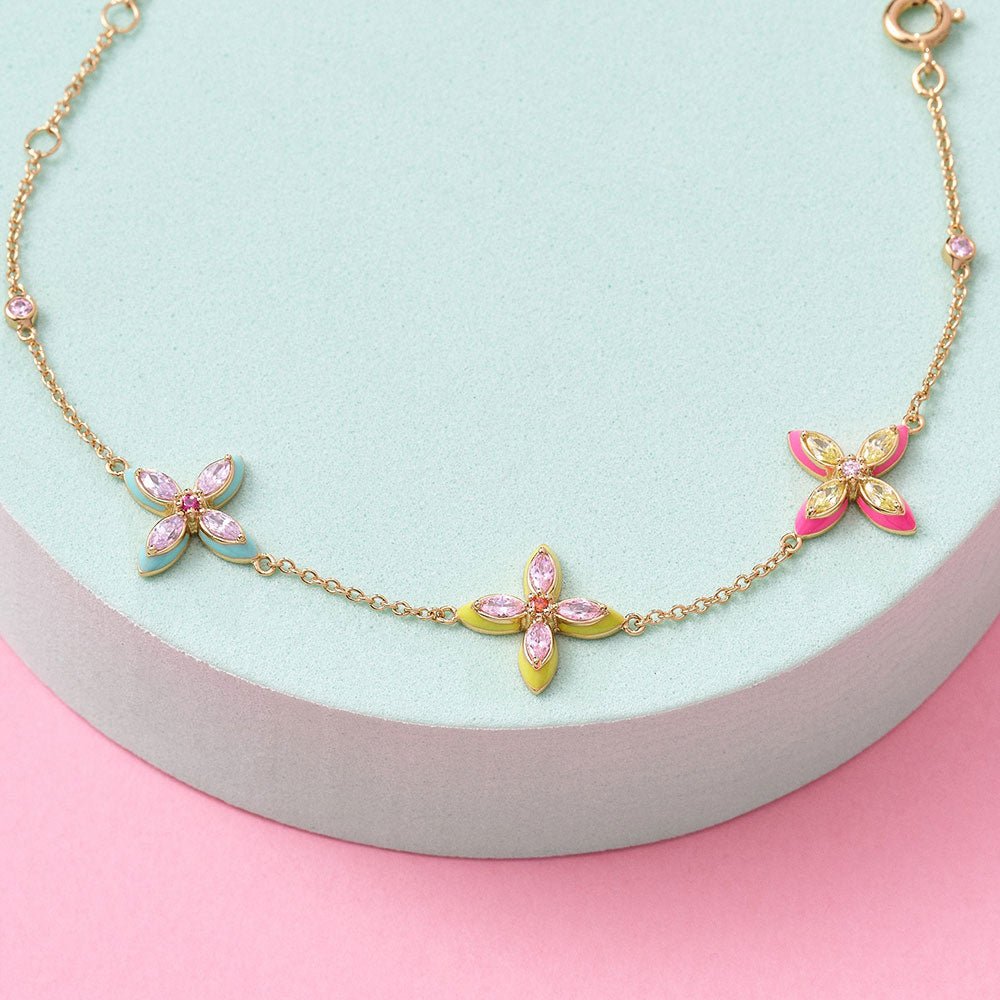 Amelia Scott Gold Lucky Clover Sherbet Enamel Bracelet - MococoAmelia ScottAS22TRB19/WEBBracelets